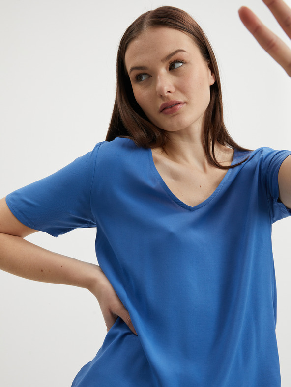 Vila Синя дамска основна риза VILA Paya