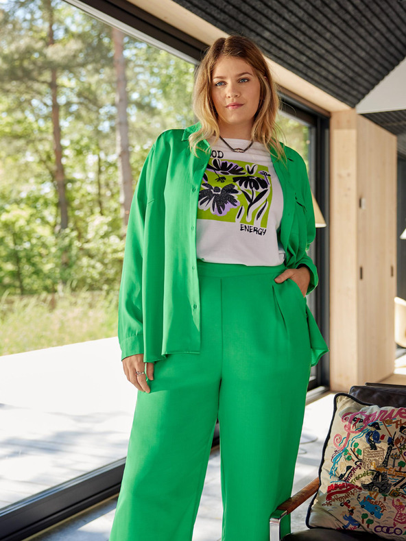 ONLY CARMAKOMA Зелена дамска риза ONLY CARMAKOMA Joleen