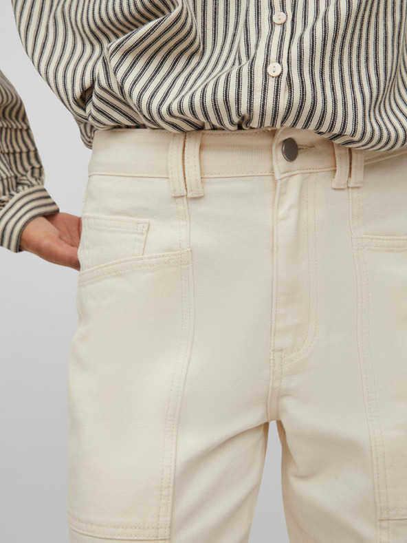 Vila Кремави дамски дънки с права кройка VILA Orys