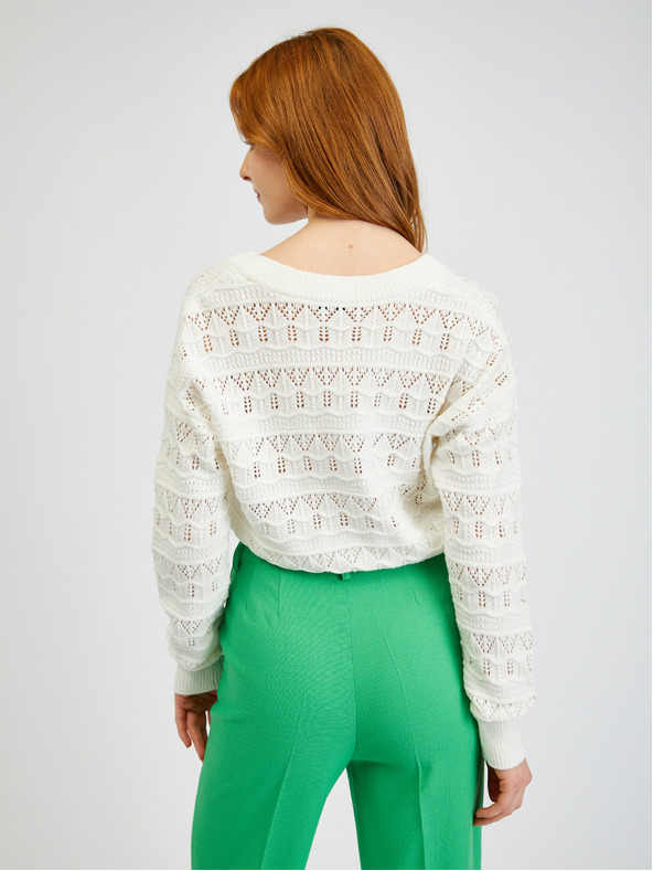 Orsay Кремава дамска жилетка с десен ORSAY