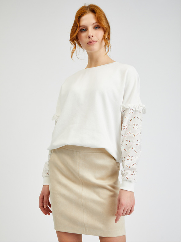 Orsay Бежова дамска пола от велур ORSAY