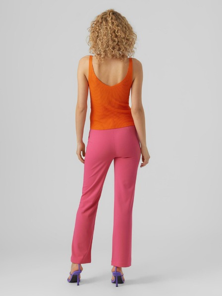 Vero Moda Оранжево дамско рипсено basic топ VERO MODA Glory