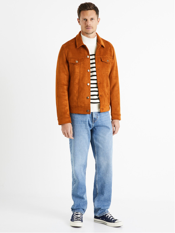 Celio Черно-бял мъжки пуловер на райета Celio Denerio