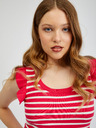 Orsay Бяло-розова дамска тениска на райе ORSAY