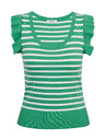 Orsay Бяло-зелена дамска тениска на райе ORSAY