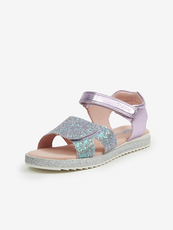 Richter Зелени и лилави момичешки сандали от металик Richter