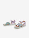 Richter Зелени и лилави момичешки сандали от металик Richter