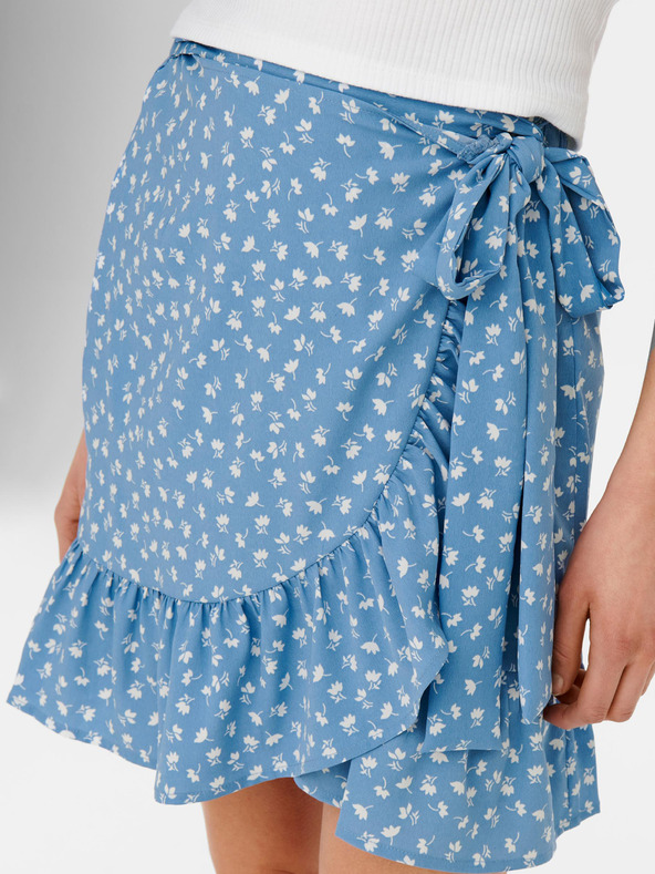 ONLY Синя дамска пола с флорални мотиви ONLY Olivia