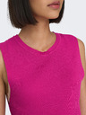 ONLY Тъмнорозов дамски основен топ с ребра ONLY Majli