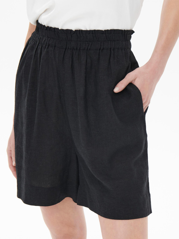 ONLY Черни дамски ленени къси панталони ONLY Tokyo