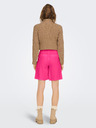 ONLY Тъмнорозови дамски ленени шорти ONLY Caro