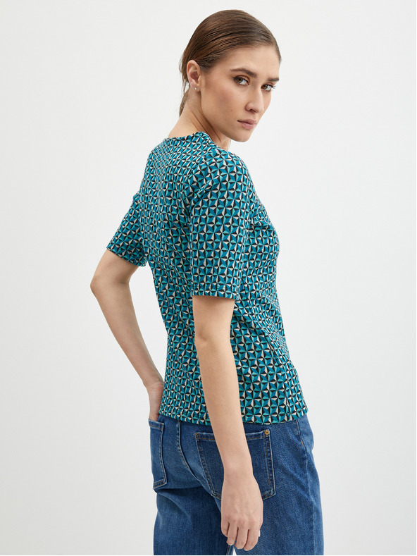 Orsay Петроленосиня дамска тениска с десен ORSAY