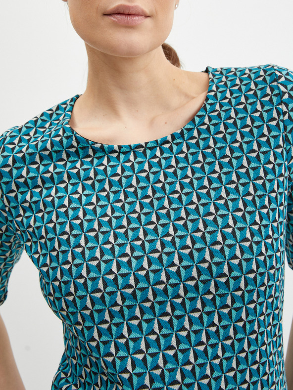 Orsay Петроленосиня дамска тениска с десен ORSAY