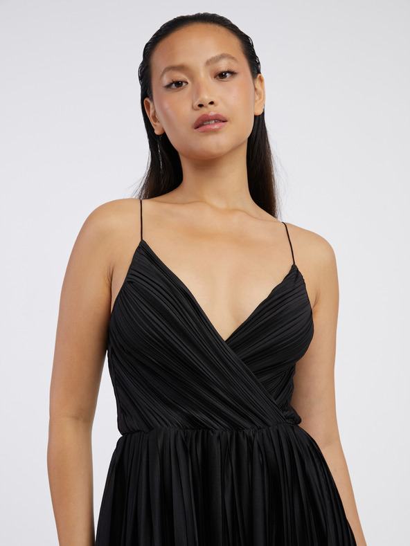 ONLY Черна плисирана макси рокля за жени ONLY Elema