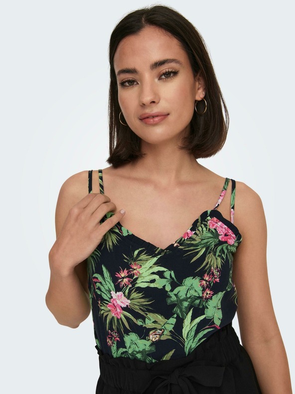 ONLY Зелено-черен щампован потник за жени ONLY Nova