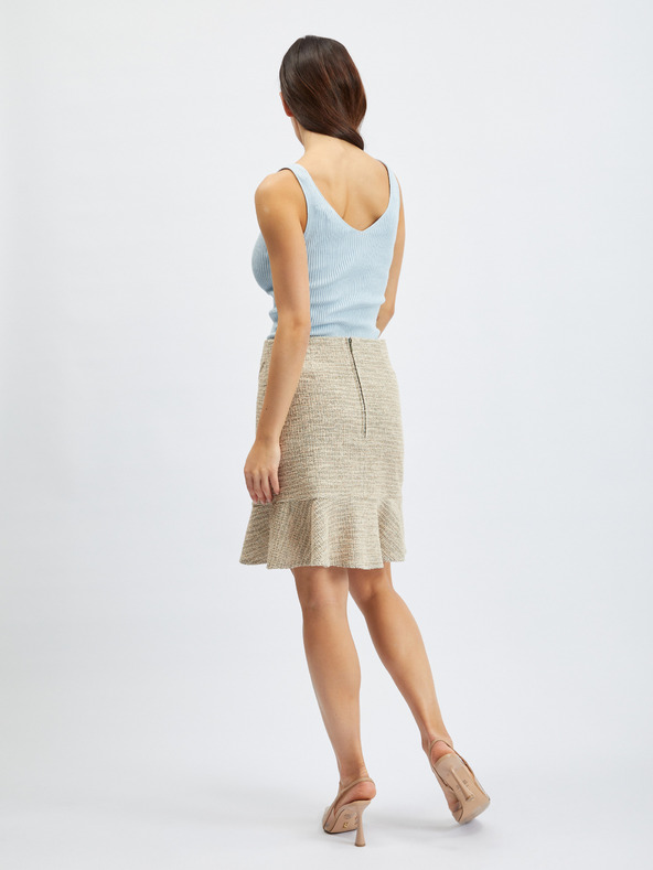 Orsay Светлокафява дамска меланжирана пола ORSAY