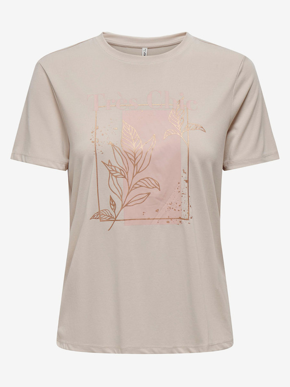 ONLY Бежова дамска тениска Само безплатно