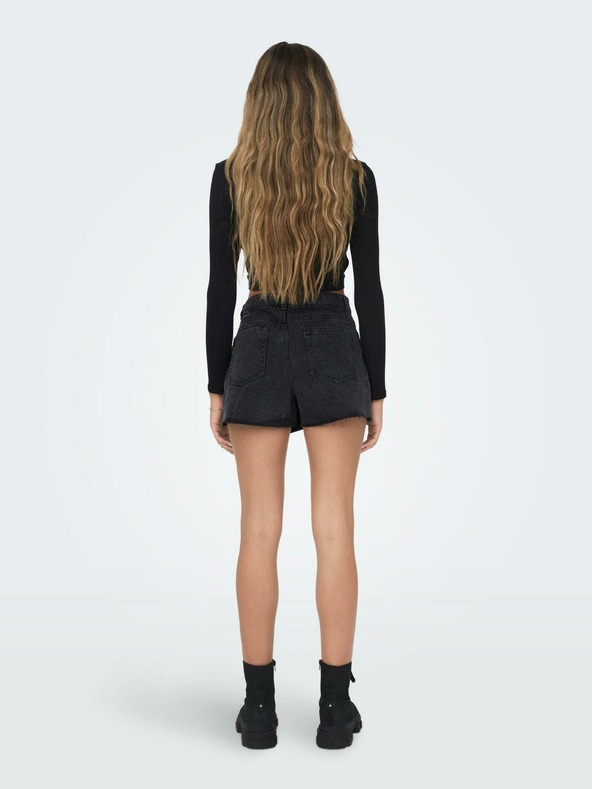 ONLY Черна дамска тениска с отвори ONLY Nikita