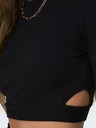 ONLY Черна дамска тениска с отвори ONLY Nikita