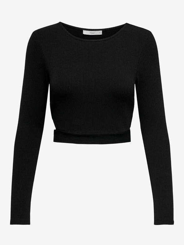 ONLY Черна дамска тениска с отвори ONLY Nikita