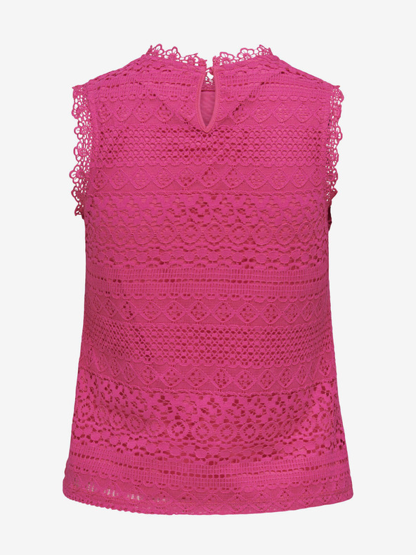 ONLY Тъмнорозов дамски топ с дантела ONLY Evie