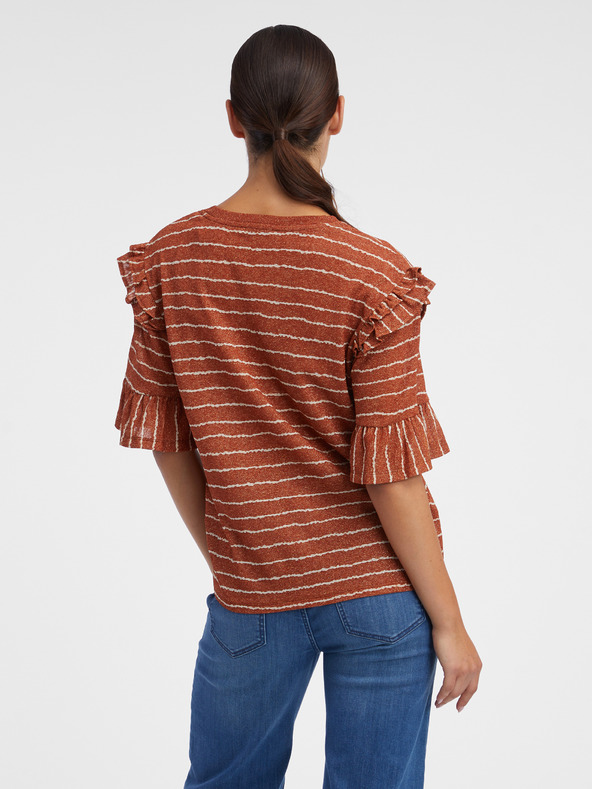 Orsay Кафява дамска тениска на райе ORSAY