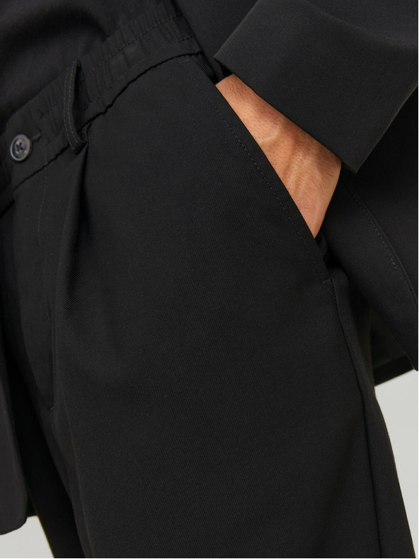 Jack & Jones Черни мъжки панталони Jack & Jones Karl с изрязани крачоли