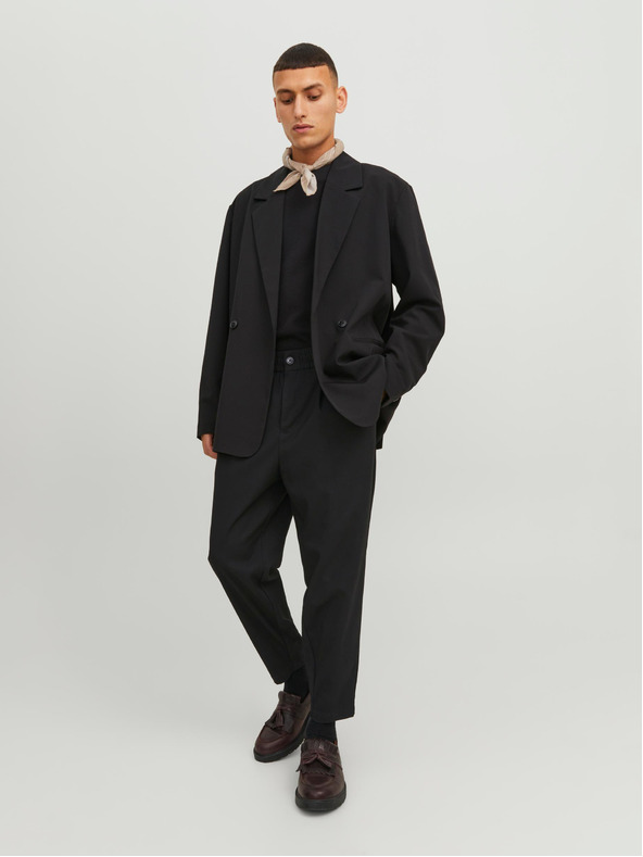 Jack & Jones Черни мъжки панталони Jack & Jones Karl с изрязани крачоли