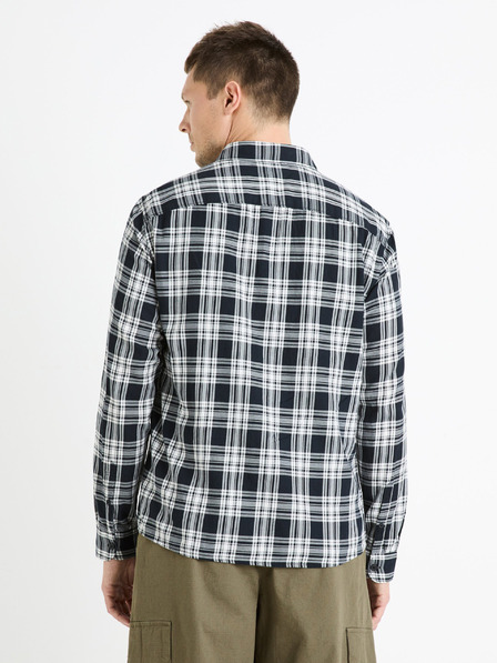 Celio Черна мъжка карирана риза Celio Fadro