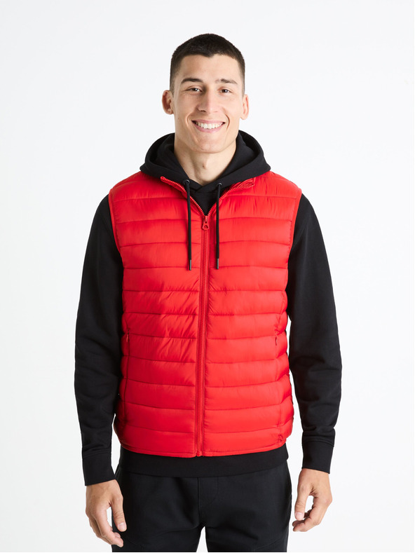 Celio Червена мъжка ватирана жилетка Celio Fulock