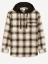 Celio Кафява мъжка карирана риза с качулка Celio Fapuche
