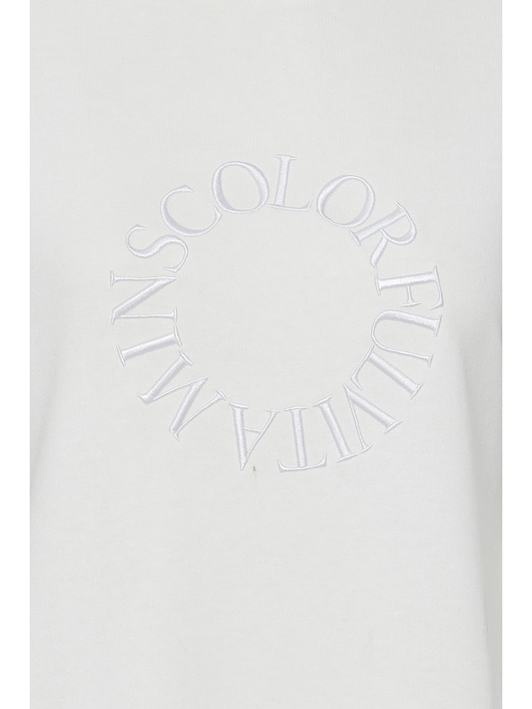 The Jogg Concept Бели дамски суитшърт рокли The Jogg Concept JCSAFINE