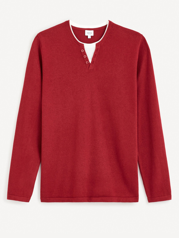 Celio Червен мъжки пуловер Celio Felano