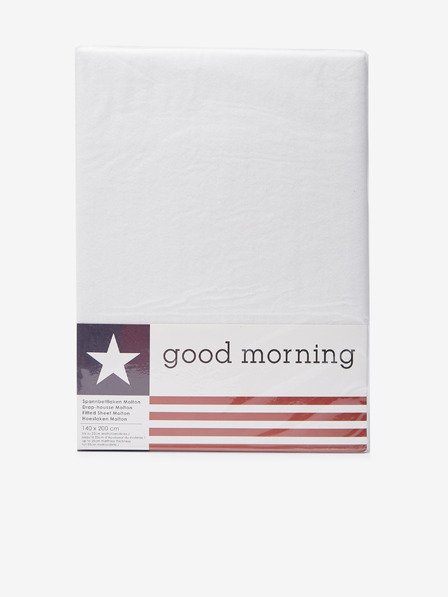 Good Morning 140x200 Бял защитен чаршаф Good Morning