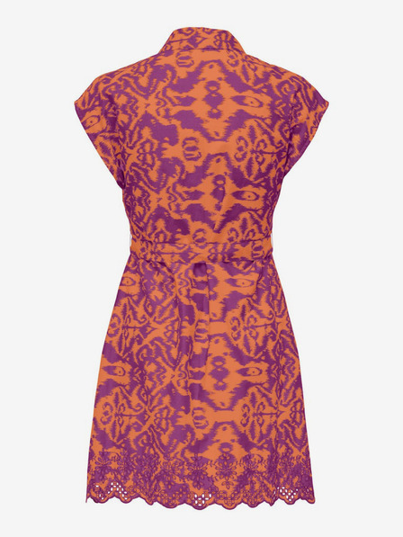 ONLY Оранжево-лилава дамска шарена рокля с риза ONLY Lou