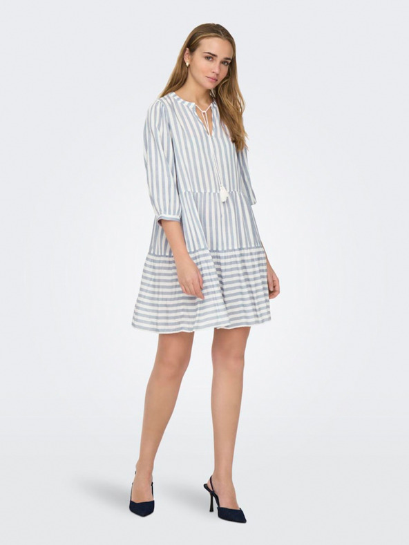 ONLY Синя и бяла дамска рокля на райета ONLY Kaya