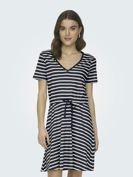 ONLY Дамска основна рокля на райета в бяло и тъмно синьо ONLY May