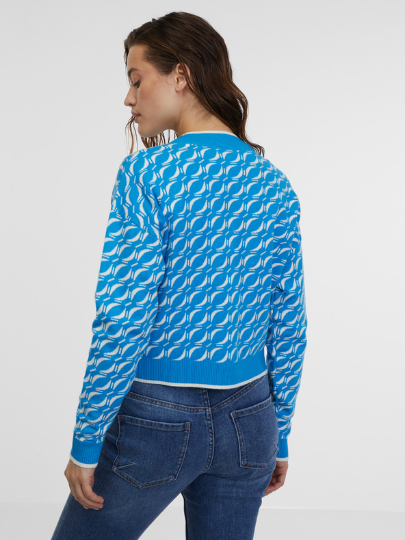 Orsay Синя дамска жилетка с десен ORSAY