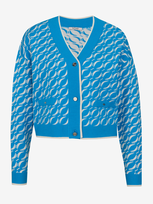 Orsay Синя дамска жилетка с десен ORSAY