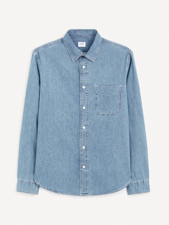 Celio Синя мъжка риза от деним Celio Gagusti1