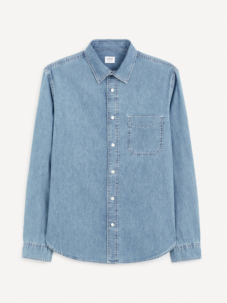 Celio Синя мъжка риза от деним Celio Gagusti1