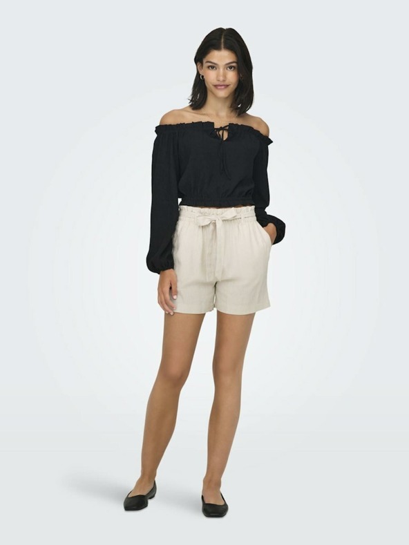 Jacqueline de Yong Кремави дамски ленени шорти JDY Say