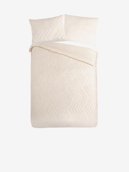 Pure Бежово щампосано спално бельо Pure 140 x 220 см