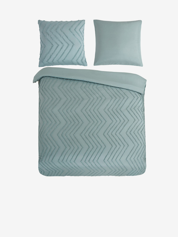 Pure Зелено шарено спално бельо Pure 200 x 220 cm