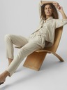 Vero Moda Бежов дамски панталон с лен VERO MODA Jesmilo