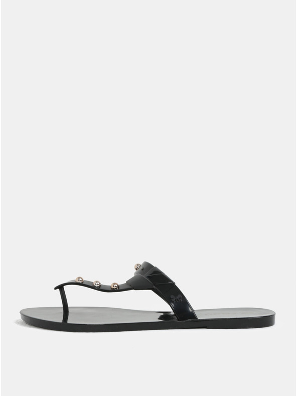 Zaxy Черни лъскави джапанки със златни детайли Zaxy Spike