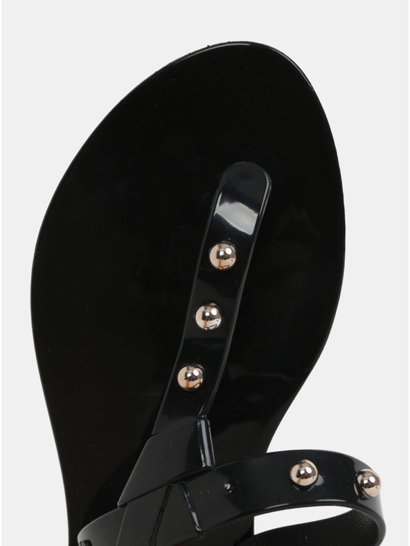 Zaxy Черни лъскави джапанки със златни детайли Zaxy Spike