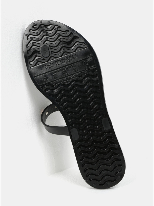 Zaxy Черни лъскави джапанки със златни детайли Zaxy Spike