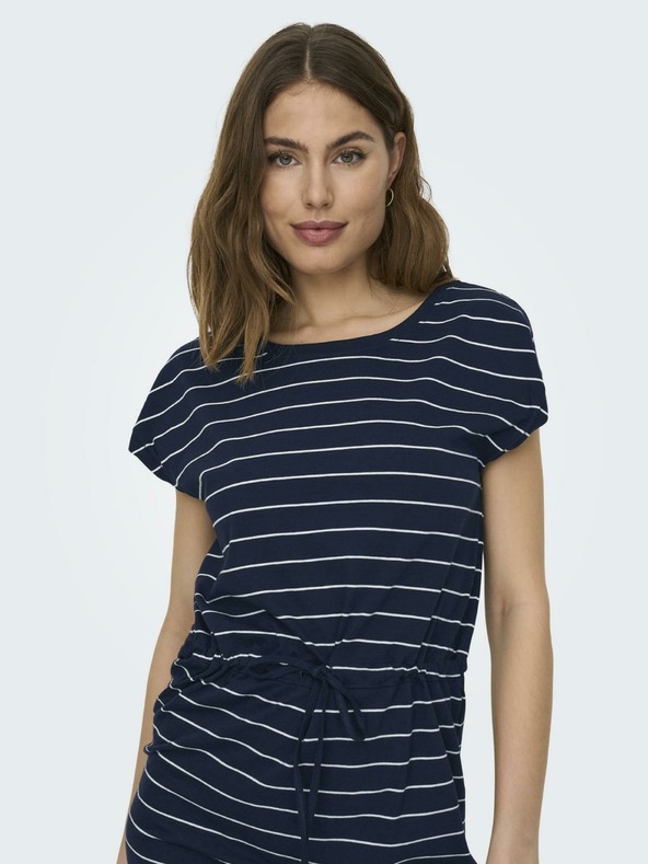 ONLY Дамска рокля на райета в бяло и синьо САМО