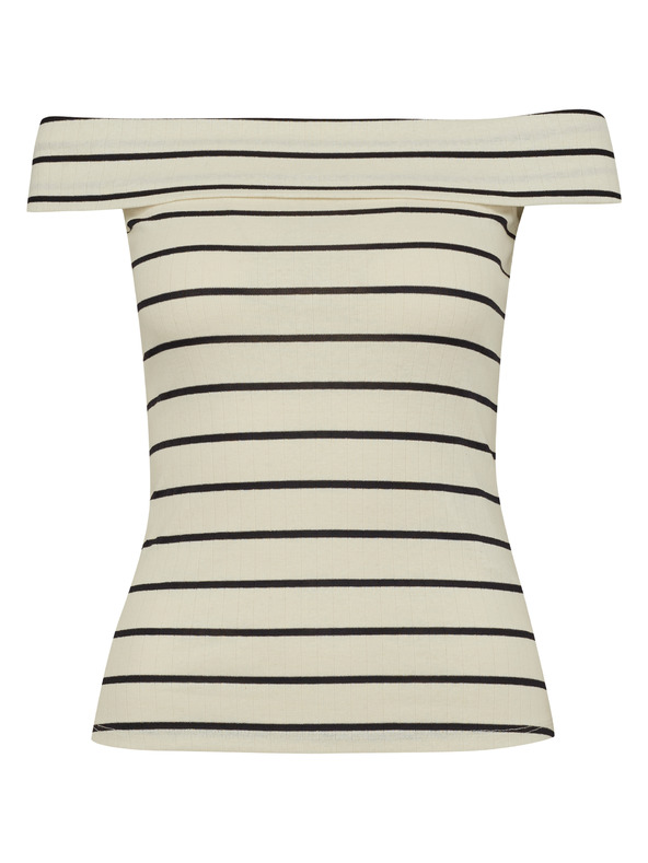 Orsay Бяло-черна дамска тениска с къс ръкав ORSAY